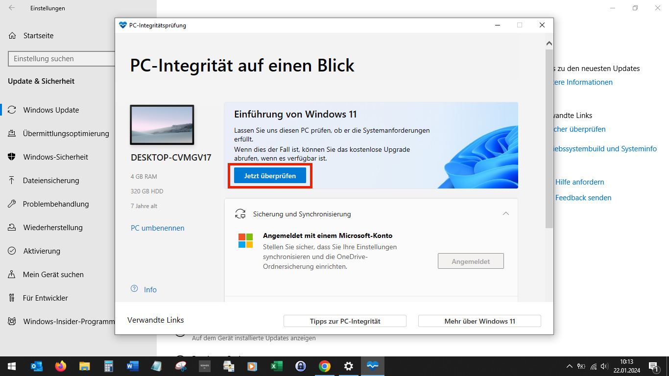 Win11_5 Screenshot PC-Integritätsprüfung